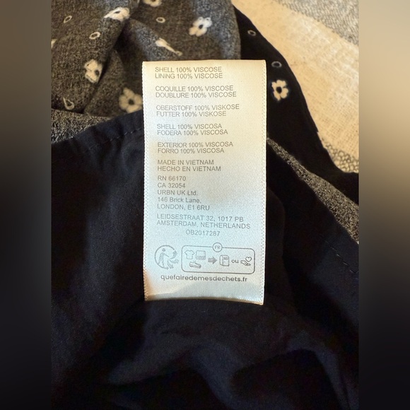 Free People Nora Midi Dress Floral Print Button Down the Front SZ L Black/Red - Picture 5 of 11